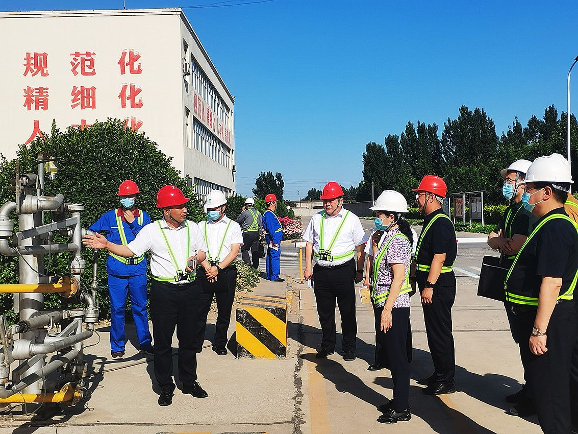 5月26日，国务院安委会综合检查组魏丽萍（右四）一行，在河北省、保定市、徐水区有关领导陪同下，前往河北ylg060net永利娱高督导检查安全生产相关工作，该公司总经理周文乾（左二）热情接待。.jpg